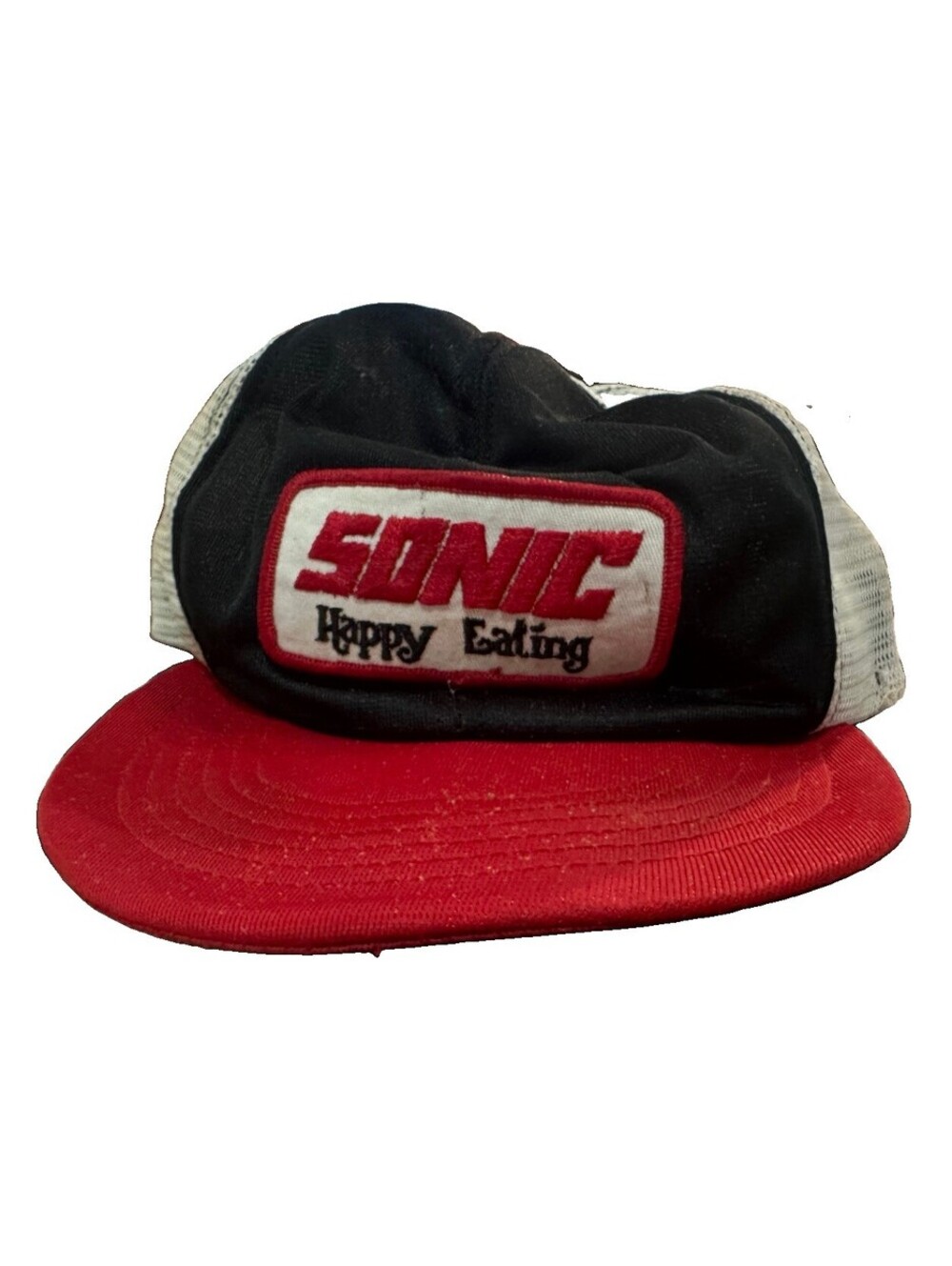 VTG SONIC Happy Eating USA Trucker Hat Snapback Mesh Cap Foam Repair Project